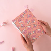 Load image into Gallery viewer, Monolike Fantastic A5 Line Spiral Notebook, Heart pearl - Hardcover 5.83 x 8.27inch 126 Page