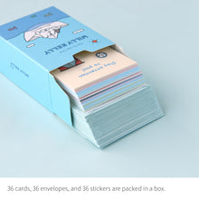 Load image into Gallery viewer, Monolike Day-by-day Card, Willy Kelly - Mix 36 Mini Postcards, 36 envelopes, 36 stickers Package