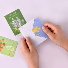 Load image into Gallery viewer, Monolike Day-by-day Card, Olivia’s Flowers Ver.1 - Mix 36 Mini Postcards, 36 envelopes, 36 stickers Package