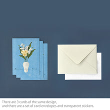Load image into Gallery viewer, Monolike Day-by-day Card, Olivia’s Flowers Ver.2 - Mix 36 Mini Postcards, 36 envelopes, 36 stickers Package