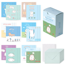 Load image into Gallery viewer, Monolike Day-by-day Card, Story town afternoon Ver.2 - Mix 36 Mini Postcards, 36 envelopes, 36 stickers Package