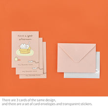 Load image into Gallery viewer, モノライク デイバイデー カード ストーリータウン午後 Ver.1 Day-by-day card, Story town afternoon Ver.1 カード - 36枚 封筒 36枚 ステッカー 36個セット ミニデザイン お祝いカード 感謝カード