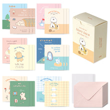 Load image into Gallery viewer, モノライク デイバイデー カード ストーリータウン午後 Ver.1 Day-by-day card, Story town afternoon Ver.1 カード - 36枚 封筒 36枚 ステッカー 36個セット ミニデザイン お祝いカード 感謝カード