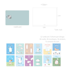 Load image into Gallery viewer, Monolike Day-by-day Card, Story town afternoon Ver.2 - Mix 36 Mini Postcards, 36 envelopes, 36 stickers Package