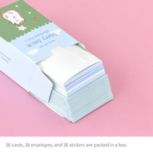 Load image into Gallery viewer, Monolike Day-by-day Card, Story town afternoon Ver.2 - Mix 36 Mini Postcards, 36 envelopes, 36 stickers Package