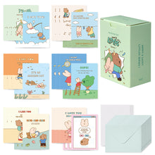 Load image into Gallery viewer, Monolike Day-by-day Card, Happy and Lucky Littles Series.1 - Mix 36 Mini Postcards, 36 envelopes, 36 stickers Package