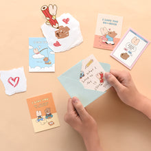 Load image into Gallery viewer, Monolike Day-by-day Card, Happy and Lucky Littles Series.1 - Mix 36 Mini Postcards, 36 envelopes, 36 stickers Package