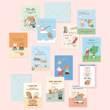 Load image into Gallery viewer, Monolike Day-by-day Card, Happy and Lucky Littles Series.1 - Mix 36 Mini Postcards, 36 envelopes, 36 stickers Package