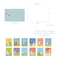 Load image into Gallery viewer, Monolike Day-by-day Card, Unmatched Friends Series.1 - Mix 36 Mini Postcards, 36 envelopes, 36 stickers Package