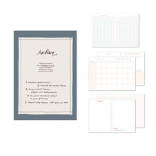 Load image into Gallery viewer, Monolike B6 Archive247 Diary 6 Month Planner, 04.Indie Blue - Academic Planner, Weekly & Monthly Planner, Scheduler, Undated Planner, 128x182mm
