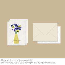 Load image into Gallery viewer, Monolike Day-by-day Card, Thank you - Olivia's Flowers Series.2 - Mix 36 Mini Postcards, 36 envelopes, 36 stickers Package