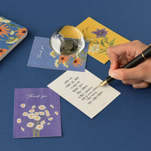 Load image into Gallery viewer, Monolike Day-by-day Card, Thank you - Olivia's Flowers Series.2 - Mix 36 Mini Postcards, 36 envelopes, 36 stickers Package