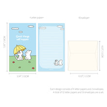 Load image into Gallery viewer, Monolike Willy Kelly Mini Letter Paper and Envelopes Set - 8Type, 32 Letter Paper + 16 Envelopes