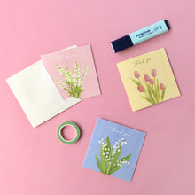 Load image into Gallery viewer, Monolike PAPER THINGS S, Olivia's Flowers 8P A SET - Greeting card, Folding card, Cards Assortment, Birthday, Thinking of You, 8 cards + 8envelopes, 100x100mm