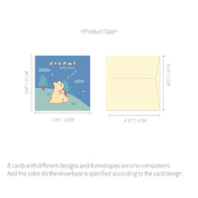 Load image into Gallery viewer, Monolike PAPER THINGS S, Storytown Afternoon 8P B SET - Greeting card, Folding card, Cards Assortment, Birthday, Thinking of You, 8 cards + 8envelopes, 100x100mm…