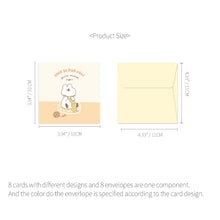 Load image into Gallery viewer, Monolike PAPER THINGS S, Storytown Afternoon 8P A SET - Greeting card, Folding card, Cards Assortment, Birthday, Thinking of You, 8 cards + 8envelopes, 100x100mm