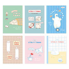 Load image into Gallery viewer, Monolike A5 Story town Afternoon Notebook 6P A SET - Line note, Academic note, a portable note, 148x210mm, 48pages