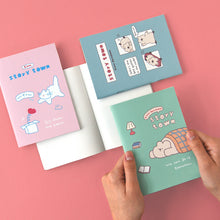 Load image into Gallery viewer, Monolike Story town Afternoon mini notebook 6p A-SET_Mini note, Pocket note, Blank note, Pocket size, a portable note, 48pages
