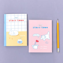 Load image into Gallery viewer, Monolike Story town Afternoon mini notebook 6p A-SET_Mini note, Pocket note, Blank note, Pocket size, a portable note, 48pages