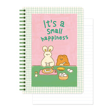 Load image into Gallery viewer, Monolike Unmatched Friends A5 Line Spiral Notebook, Small Happiness - Hardcover 5.83 x 8.27inch 128 Page