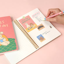 Load image into Gallery viewer, Monolike Unmatched Friends A5 Line Spiral Notebook, Watching Movie - Hardcover 5.83 x 8.27inch 128 Page