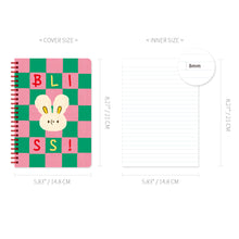 Load image into Gallery viewer, Monolike Unmatched Friends A5 Line Spiral Notebook Series.2, Pink Green - Hardcover 5.83 x 8.27inch 128 Page