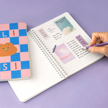 Load image into Gallery viewer, Monolike Unmatched Friends A5 Line Spiral Notebook Series.2, Pink Green - Hardcover 5.83 x 8.27inch 128 Page