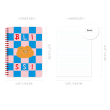 Load image into Gallery viewer, Monolike Unmatched Friends A5 Line Spiral Notebook Series.2, Pink Blue - Hardcover 5.83 x 8.27inch 128 Page