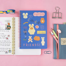 Load image into Gallery viewer, Monolike Unmatched Friends A5 Line Spiral Notebook Series.2, Blue - Hardcover 5.83 x 8.27inch 128 Page