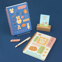 Load image into Gallery viewer, Monolike Unmatched Friends A5 Line Spiral Notebook Series.2, Blue - Hardcover 5.83 x 8.27inch 128 Page