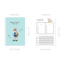 Load image into Gallery viewer, Monolike Happy and Lucky 4 Month Study Planner, Skateboard - Academic Planner, Weekly & Monthly Planner, Study plan