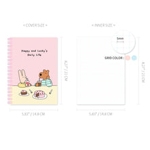 Load image into Gallery viewer, Monolike Happy and Lucky Grid Spiral Notebook, Dessert - Hardcover 5.83 x 8.27inch 128 Page
