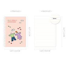 Load image into Gallery viewer, Monolike Olly Molly A5 Line Spiral Notebook, Take a rest - Hardcover 5.83 x 8.27inch 128 Page