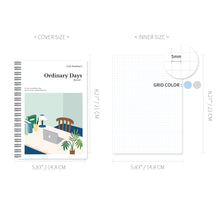 Load image into Gallery viewer, Monolike Ordinary days Grid Spiral Notebook, Office - Hardcover 5.83 x 8.27inch 128 Page