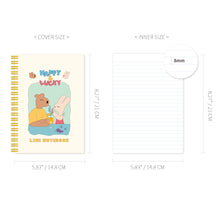 Load image into Gallery viewer, Monolike Happy and Lucky A5 Line Spiral Notebook, Cocktail - Hardcover 5.83 x 8.27inch 128 Page