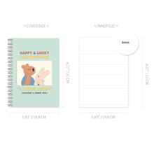 Load image into Gallery viewer, Monolike Happy and Lucky A5 Line Spiral Notebook, Happy worry - Hardcover 5.83 x 8.27inch 128 Page