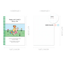 Load image into Gallery viewer, Monolike Happy and Lucky Grid Spiral Notebook, Green park - Hardcover 5.83 x 8.27inch 128 Page