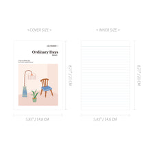 Load image into Gallery viewer, Monolike Ordinary days A5 Binding Lined Notebook, Sweet home - Hardcover, Academic, 128pages, 5.8x8.3"