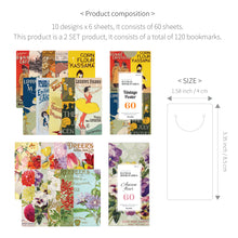 Load image into Gallery viewer, Monolike Bandal Bookmarks Vintage Poster + Ancien Fleur, 120 Pieces