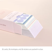Load image into Gallery viewer, Monolike Day-by-day Card, Happy birthday - Mix 36 Mini Postcards, 36 envelopes, 36 stickers Package