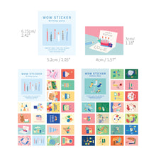 Load image into Gallery viewer, Monolike Wow Sticker Birthday party + Ordinary days Set - Mini Size Cute Stickers, Square Stickers