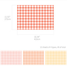 Load image into Gallery viewer, Monolike Placemats for Dining Table, Paper Tablemat Multi-pack Check A SET - 12 sheets of 4 types, 48 of total + Case