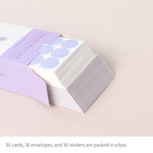 Load image into Gallery viewer, Monolike Day-by-day Card, Little garden - Mix 36 Mini Postcards, 36 envelopes, 36 stickers Package