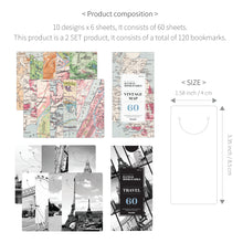 Load image into Gallery viewer, Monolike Bandal Bookmarks Vintage Map + Travel, 120 Pieces