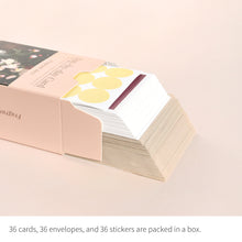 Load image into Gallery viewer, Monolike Day-by-day Card, Fragrant days - Mix 36 Mini Postcards, 36 envelopes, 36 stickers Package