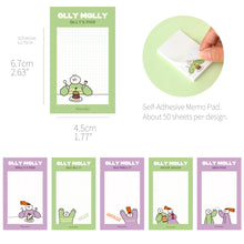 Load image into Gallery viewer, Monolike Grid Olly Molly, Coloring Sticky-it - 6p Set Self-Adhesive Memo Pad 50 Sheets