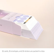 Load image into Gallery viewer, Monolike Day-by-day Card, Serenity - Mix 36 Mini Postcards, 36 envelopes, 36 stickers Package