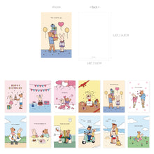 Load image into Gallery viewer, Monolike Happy and Lucky, Good days Single card - mix 12 pack, lovely 12 Single greeting card, 3.9x5.8"