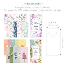 Load image into Gallery viewer, Monolike Bandal Bookmarks Floral + The Flower, 120 Pieces
