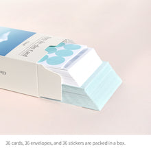 Load image into Gallery viewer, Monolike Day-by-day Card, Cloud - Mix 36 Mini Postcards, 36 envelopes, 36 stickers Package